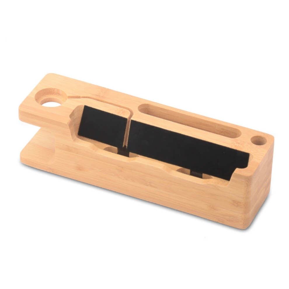 Bamboo Charging Dock For Apple Watch & Iphone, Neatly & Compact Organizer With Universal Compatibility, Precision & Convenience (146*67*65Mm) 9012494527230
