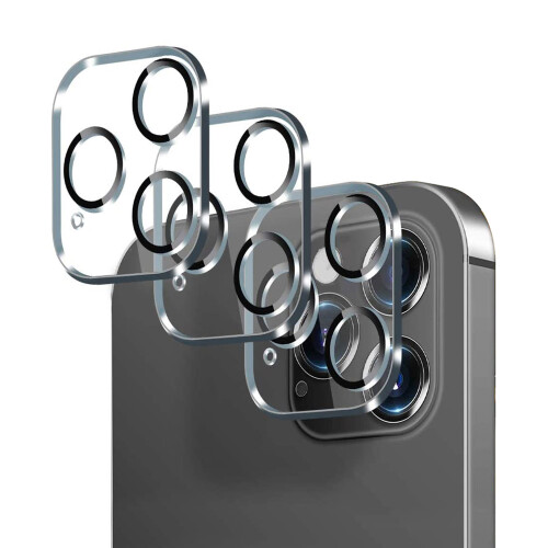 Protetor de Lente de Câmera em Vidro Temperado, Projetado para iPhone 12 Pro Max (6,7 polegadas) 5G, Camada Oleofóbica Resistente a Arranhões,