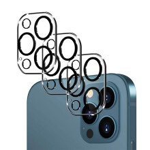 Protetor de Lente da Câmera para iPhone 12 Pro, Película de Vidro Temperado 9H, Antirriscos, À Prova D'Água, Revestimento Oleofóbico, Protege a