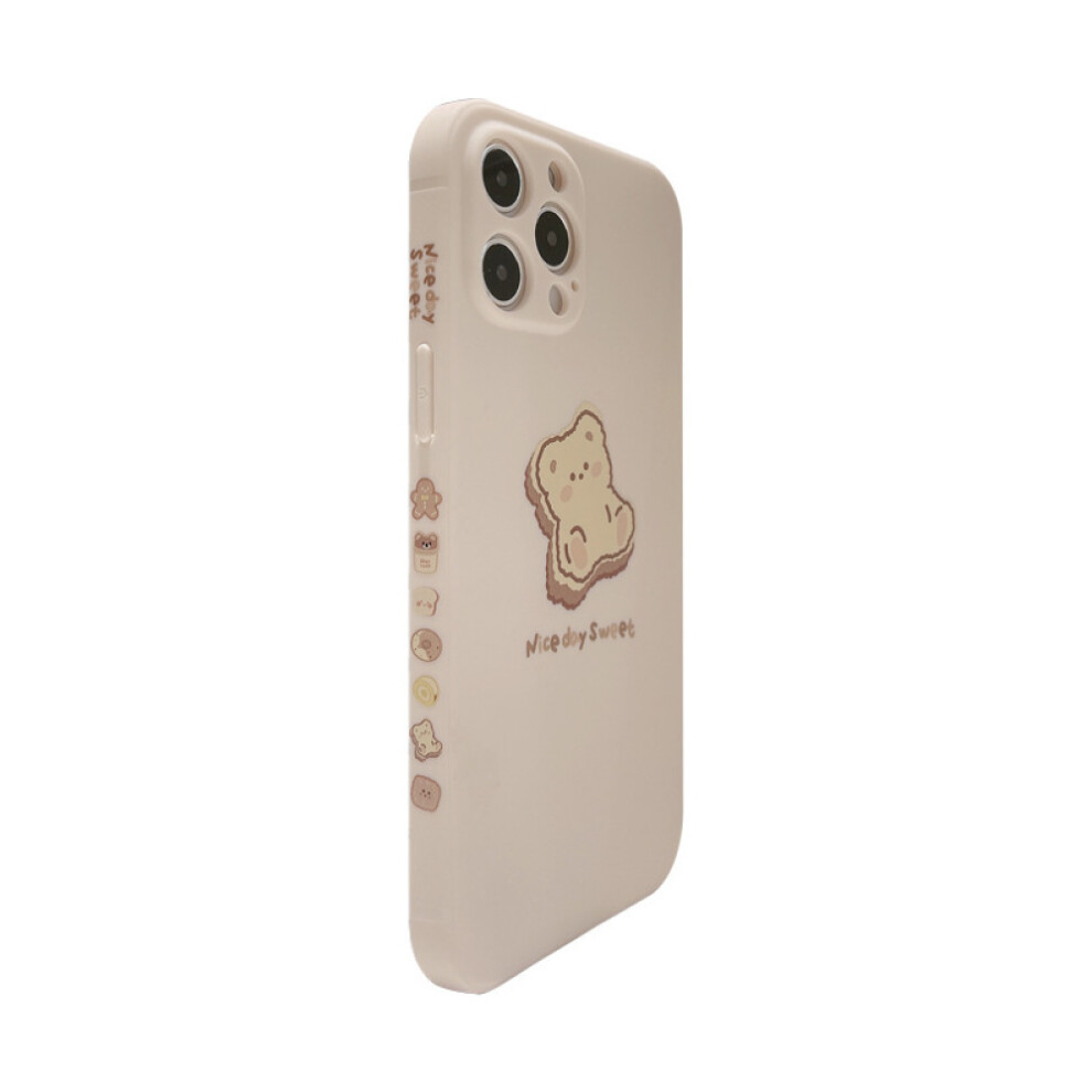 Raised Camera Protection For Iphone, Cute Case Luck Bear With 'So Lucky' Text Shock & Drop Resistant Tpu Leather Material, Compatible With Iphon White 9176269926731