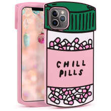 Niedliches Kawaii-Design, weiche Silikonhülle für verschiedene iPhone-Modelle, stylische 3D-Cartoon-Entspannungskapselflasche, kompatibel mit