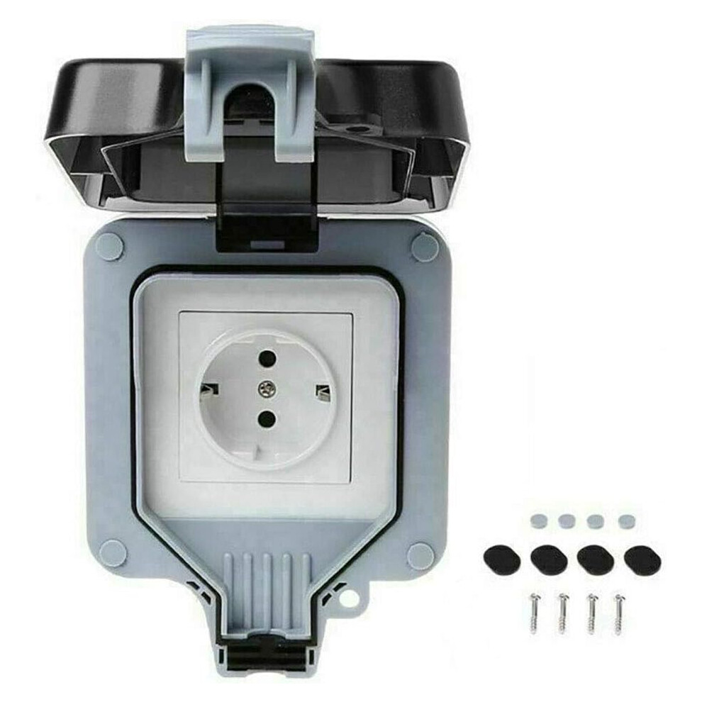 Single Outdoor Socket, Wall Mounted Power Socket Ensures Stability & Convenience, High Quality Pc Material Offers Superior Durability, Easy Closur 9176269928155