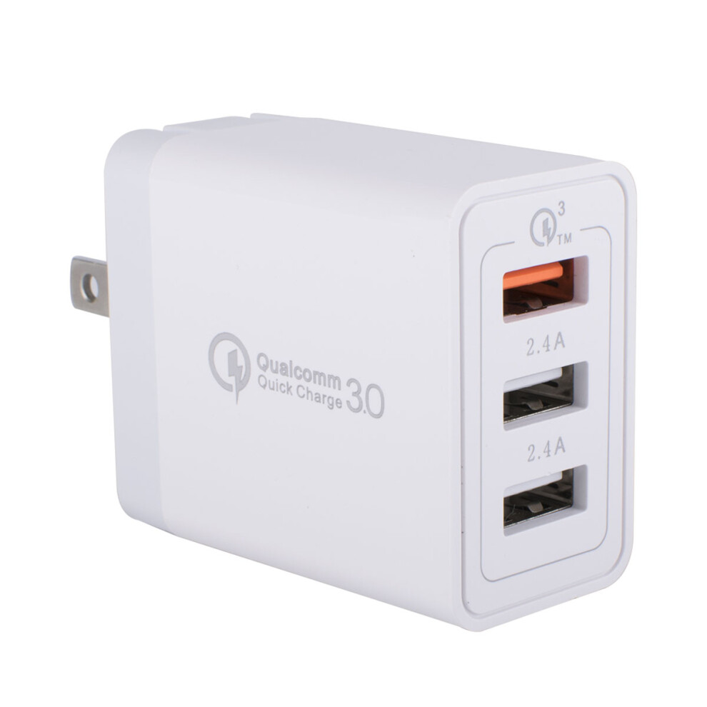 Compact And Portable Charger Cube With 30W Fast Charging, Dual Usb Wall Charger Featuring Qc 3.0 + 2 Usb Ports, Global Voltage Compatibility Power Ada 9012494530339