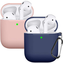 Silikonikotelo Airpods2:lle, liukumaton ote, iskunkestävä kotelo, jossa tarkka aukko valaistusportille ja näkyvälle etuvalolle