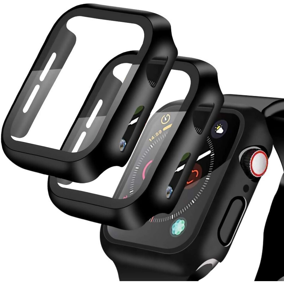Tempered Glass & Shock-Absorbing Case, 9H Hard Tempered Glass, Compatible With Apple Watch Series 38/40/42/44Mm, 2 Pack 9176269929480