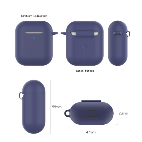 Capa protetora de silicone macio para AirPods: moldada com precisão para um encaixe perfeito, resistente a impactos e com LED frontal visível. 1