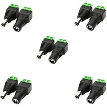 Złącze jack DC 5,5 mm x 2,1 mm, złącze zaciskowe DC DIY do kamery CCTV, taśmy LED lub innych urządzeń DC 5V-24V, mocowanie śrubowe