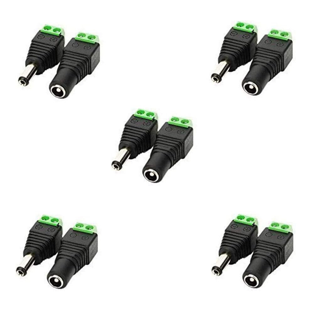 Dc Barrel Jack Connector 5.5Mm X 2.1Mm, Diy Dc Terminal Connector For Cctv Camera, Led Strip Or Other Dc 5V-24V Devices, Screw Fastening Type Fo Light 9012494683851