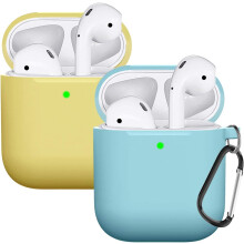 AirPods Companion: Weiche Silikon-Schutzhülle, präzisionsgeformt für nahtlose Passform, robustes, stoßfestes Gehäuse für AirPods 2, LED-Anzeige