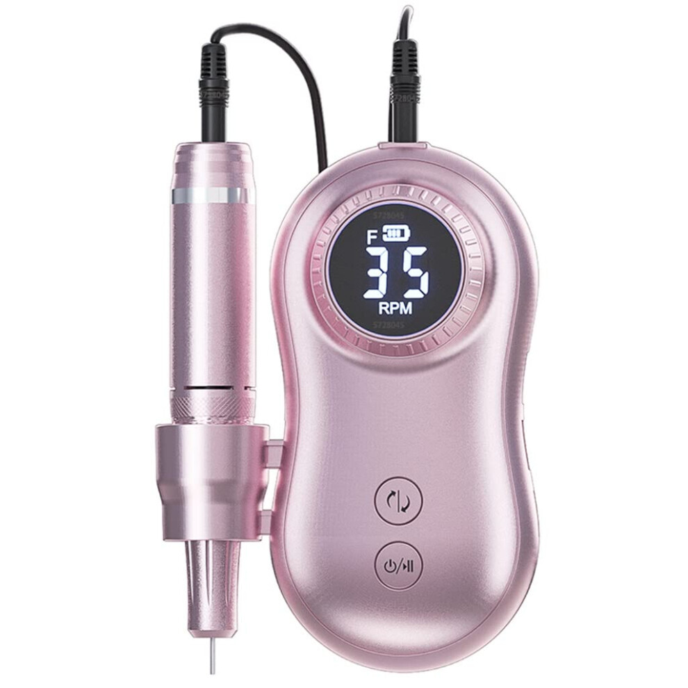 Electric Nail Drill 35000RPM Rechargeable Nail File with LED Display for Gel and Acrylic Nails