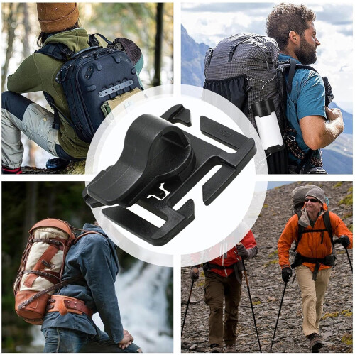 Hydration Tube Clip 360 Rotatable Quick Release DClamp for Hiking Backpack Brown Black 2
