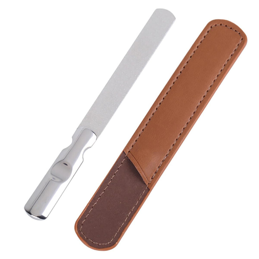 Stainless Steel DoubleSided Nail File with AntiSlip Grip for Manicure and Pedicure