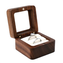 YEUHTLL Holz-Schmuckkästchen mit einem oder zwei Fächern, Innenfach für Ohrringe, Münzen und Schmuck, Präsentationsbox aus Holz