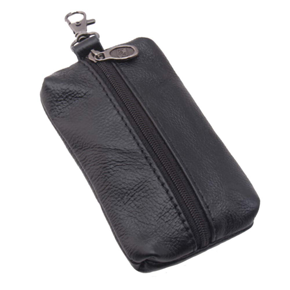 Unisex Genuine Leather Key Case Wallet Bag Key Ring Holder With Keychain And Zipper 9773935915633