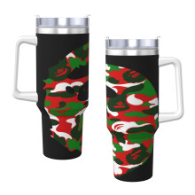 Bape40oz H2.0Vákuovo izolovaný pohár z nehrdzavejúcej ocele s viečkom a slamkou na vodu, ľadový čaj alebo kávu, smoothie