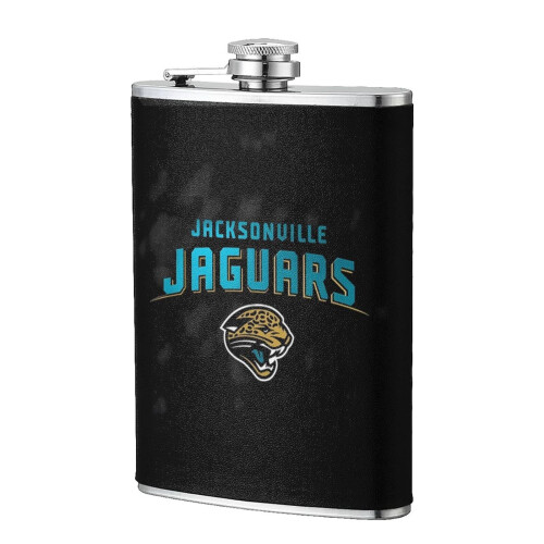 Jaguars Flagon Hip Flask8oz, Ανοξείδωτο ατσάλι και δέρμα κατάλληλο για τρόφιμα, Συμβατό με