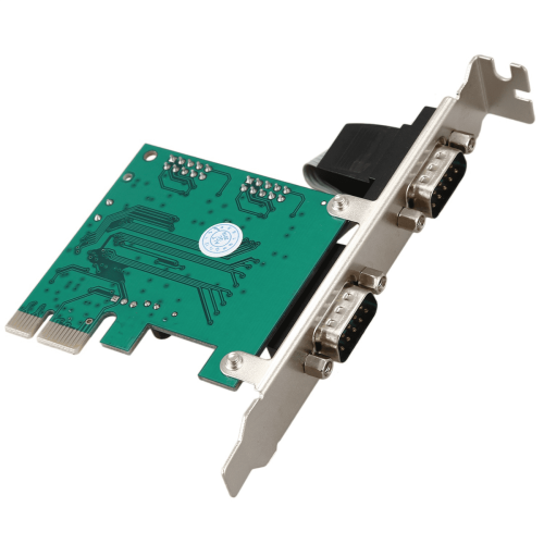 2x PCI-E PCI Express Dual Serial DB9RS232 2-poorts controlleradapterkaart groen 1