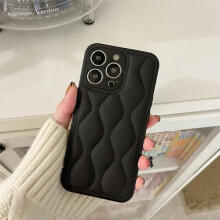 Kompatibel med iPhone 13, polstret deksel i trendy farger, broderte mønstre, svart, én størrelse