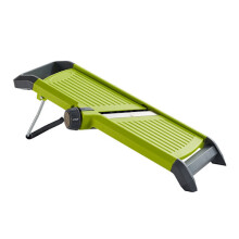 Mandoline professionnelle multifonctionnelle en acier inoxydable Xin, avec épaisseur de coupe réglable.
