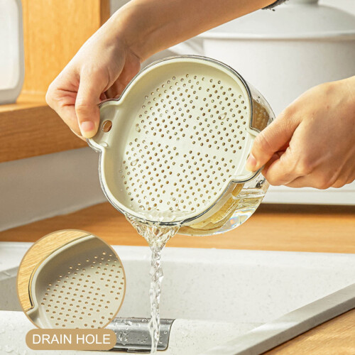 Kayannuo Kitchen Gadgets Clearance: Σετ μπολ διπλής στρώσης από πλαστικό, αποσπώμενο, συμβατό με 2