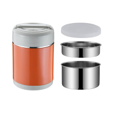 Boîte à lunch portable Zeceouar 1600 ml, seau à riz isotherme à 3 compartiments en acier inoxydable 304, compatible avec la maison, l'école et
