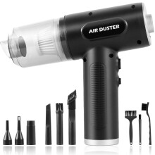 FUYGRCJ 68W Compressed Air Duster, 6000mAh Rechargeable Cordless Blower, 3 Speeds, 6500Pa, 50000RPM, 5 Nozzles for Home, Office, Car