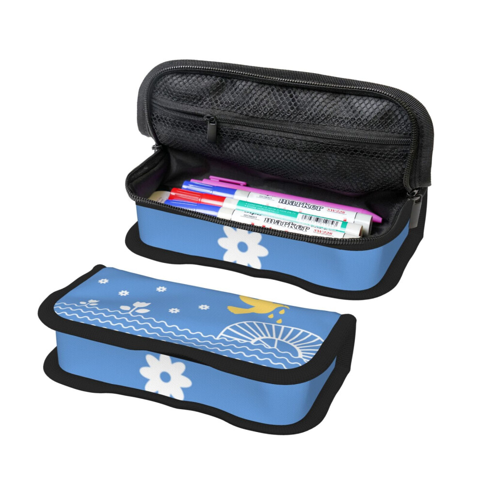 MGEZCOO Canvas Pencil Case â Durable, Multi-Functional, with Double Zipper, Ideal for Stationery and Makeup