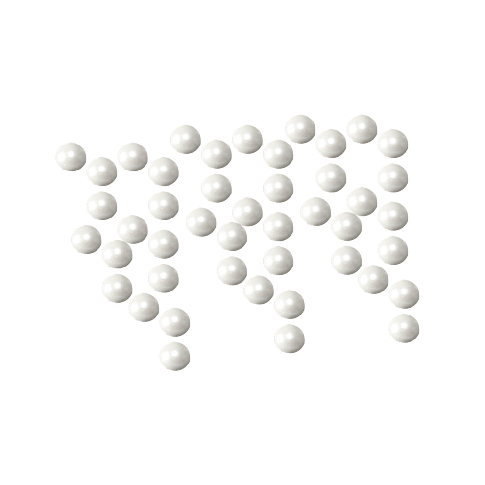 Hesroicy 200Pcs 2mm/3mm/4mm Faux Pearls Shiny DIY Non-Fading Half Round Flat Beads Ornaments for Nail Art