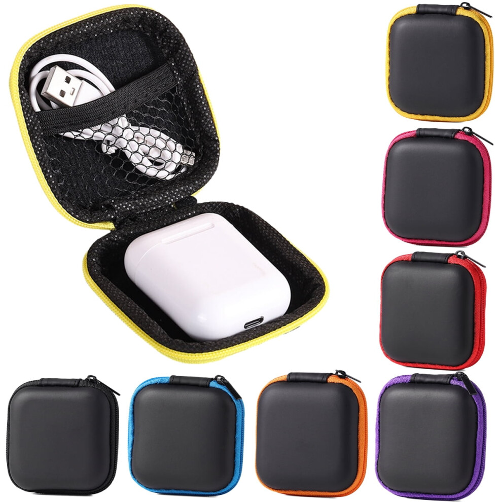 Mini Square Earbud Case - Portable Eva Zipper Pouch Compatible With Earphones, Earbuds, Sd Cards, Camera Chips - 1 Pack 9482828968150