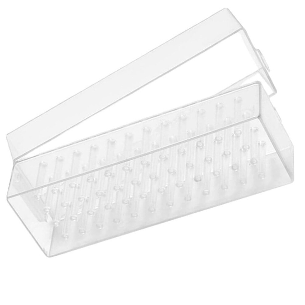 Nail Drill Bit Organizer with Transparent Lid for Easy Organization and Dust Protection at Home or Salon