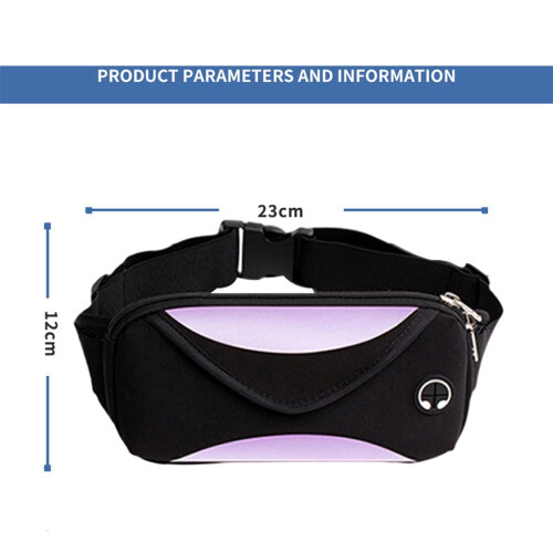 Marsupio capiente con tracolla regolabile, ideale per viaggi, escursioni e corsa - Viola 1