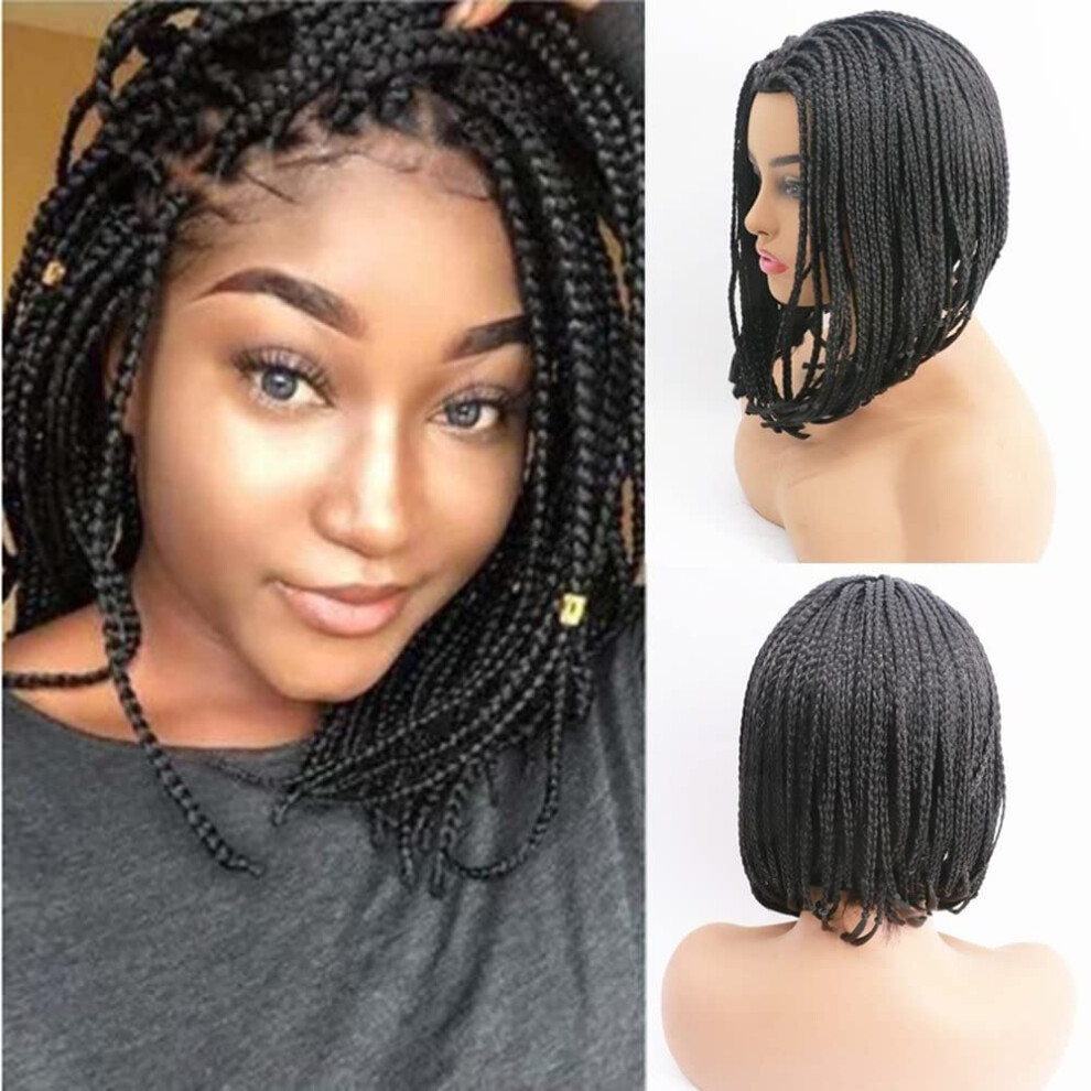 Braided Wig Box Braids Bob Style for Women Lightweight Synthetic with Adjustable Strap