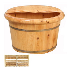 Wooden Foot Spa Natural Cedar Barrel with Thermal Insulation and Water Resistant Finish, Size L