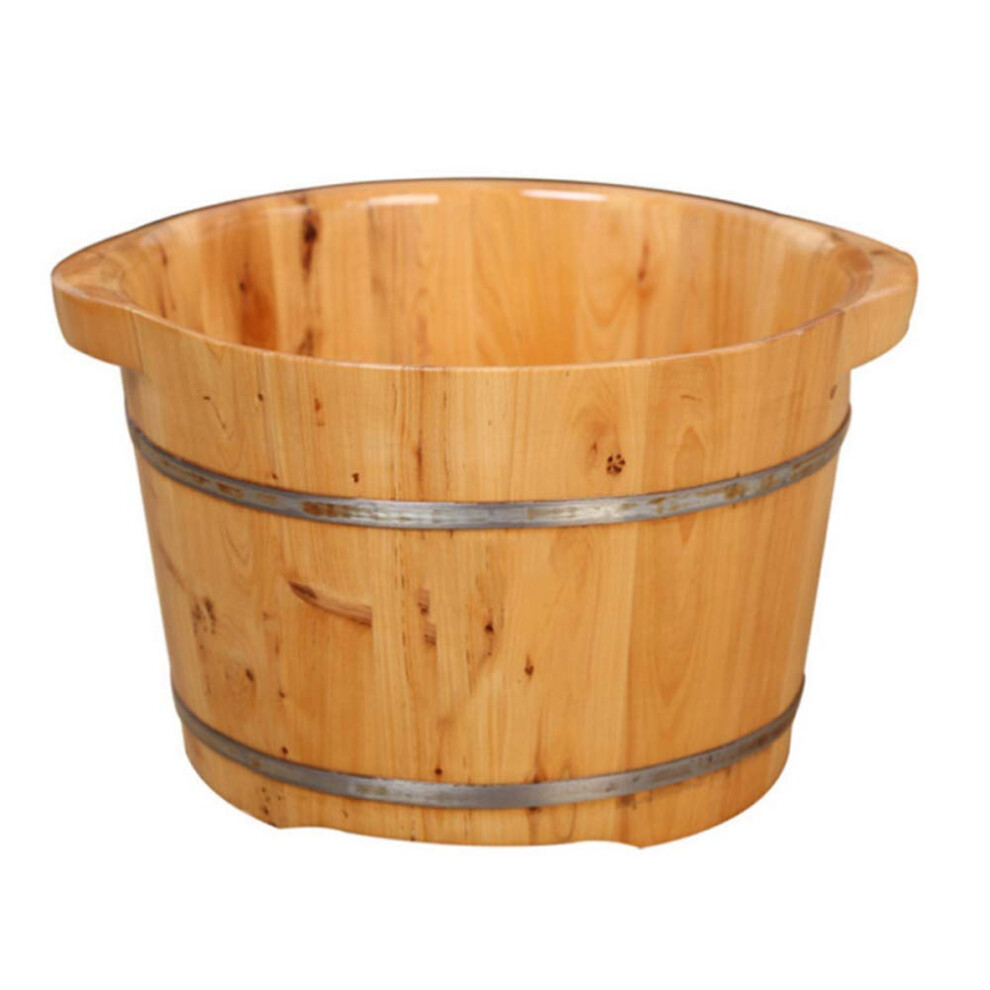 Green Foot Bath Barrel Solid Wood Cedar Pedicure Tub With Lid For Home Spa And Foot Soaking