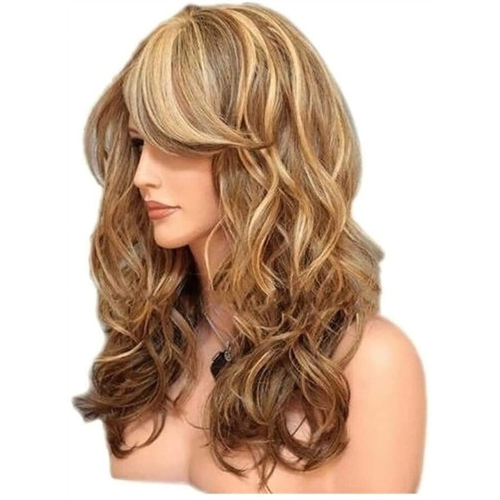 Unisex Headband Wig With Bangs, Heat Friendly Synthetic Big Waves, African Braid Style For Women