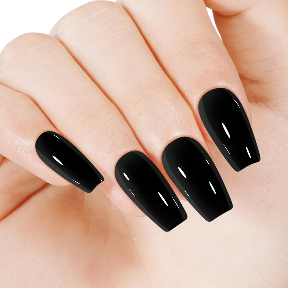Black Gel Nail Polish Uv Led Quickcure Glossy Longlasting Chip Resistant For Nail Art
