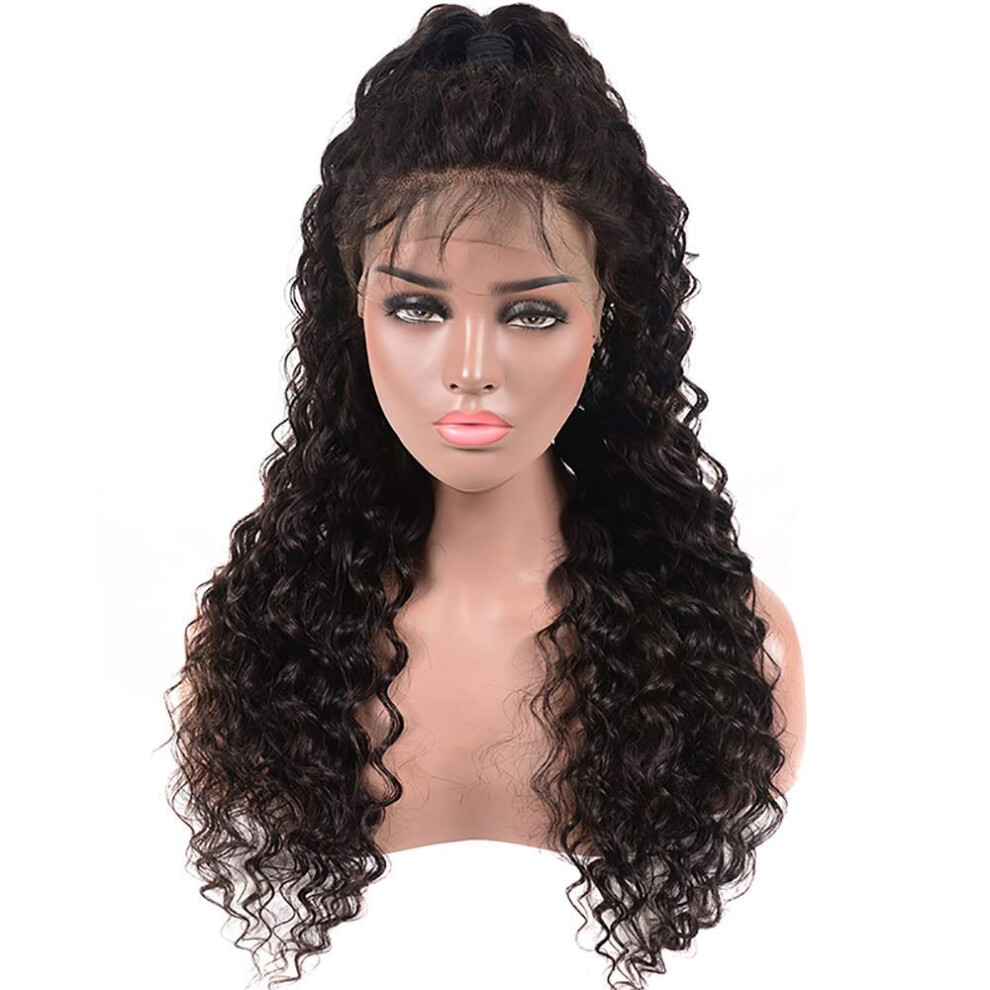 Lace Front Wig Handwoven Long Curly Synthetic Hair Natural Looking Adjustable Fit for Women