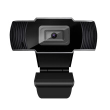 Webcamera met hoge resolutie, ruisonderdrukkende microfoon en draaibaar ontwerp. Universele compatibiliteit voor videoconferenties en online