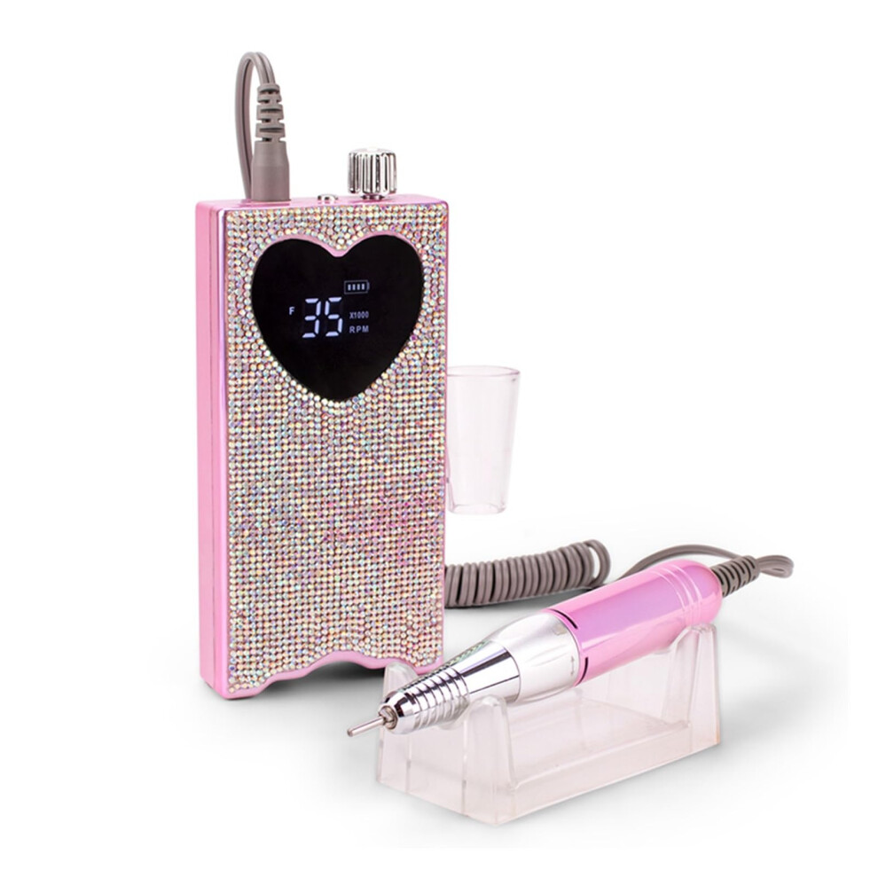 Electric Nail Drill 35000RPM Wireless Rechargeable Nail File with Multiple Bits for Manicure Pedicure