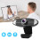 Webcam HD com microfone com cancelamento de ruído e tripé giratório. Câmera grande angular 1080P com correção automática de luz. 5