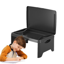 Laptop Desk for Bed and Car – Collapsible Lap Tray Table with Snack Storage for Travel, Dorm, Couch Use, Black