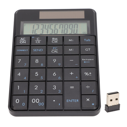 Comfortable Layout Numeric Keypad Wireless Number Pad Ergonomic Design Data Entry Plug And Play Solar Panel Tactile Typing Experience Responsive Keys 1