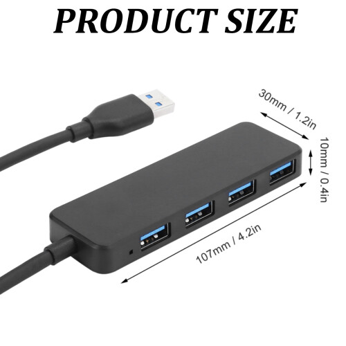 Φορητός κόμβος δεδομένων 4Port USB3.0Splitter υψηλής ταχύτητας μετάδοσης plug and play 1