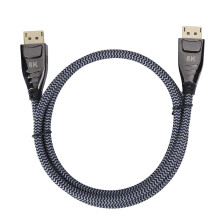 Vesa-sertifisert 8K Displayport-kabel, flettet i premiumkvalitet for uovertruffen holdbarhet og forbedret spillopplevelse, støtter Uhd8K ved 60 Hz,