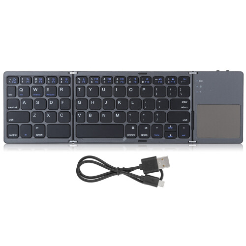 Wireless Foldable Keyboard With Bluetooth Compatibility, Pocket-Sized Sensitive Touchpad Ultra Lightweight Foldable Keyboard For Multi Devices