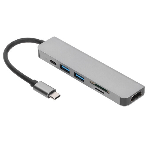 Πολυλειτουργικός διανομέας 6 σε 1 USB3.0 για φορητούς υπολογιστές, με μεταφορά 1
