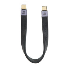 Kort USB C-kabel, 5-tommers slank flatkabel, 100 W hurtiglading, 20 Gbps dataoverføring, E-merket chip, 4K ved 60 Hz videoutgang, universell