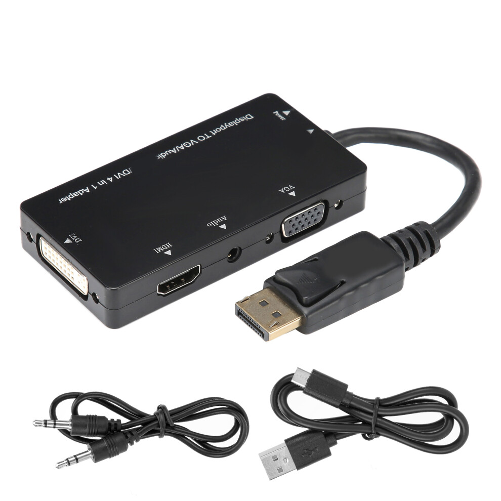 Displayport Adapter, Compact And Portable For Laptop To Hdmi Vga Dvi, Supports Audio And Video Sync With Maximum Resolution Of 1080P 9147006879702