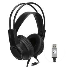 Surround-Sound-Gaming-Headset mit geräuschunterdrückendem Mikrofon, USB-Plug-and-Play-Funktion, HiFi-Audio, 50-mm-Treiber, magnetischer Bass,
