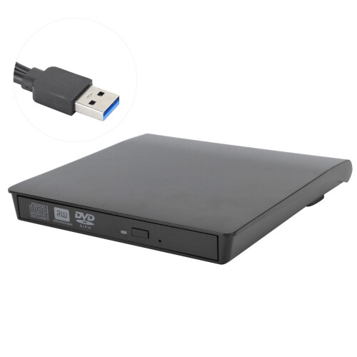 Slim Usb Cd Dvd Burner External For Laptop, Dual Interface Type C Usb 3.0 External Disc Drive With High Speed Data Transfer And Eject Button, Shockpro